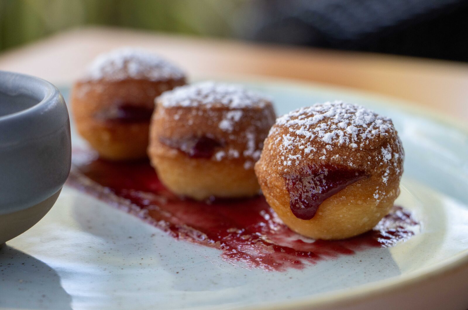 Sufganiyah with Rosemary Raspberry Jelly and Chocolate Ganache